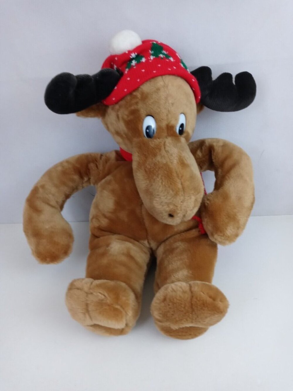 1986 Christmas Commonwealth Moostletoe Finds a Friend Plush Moose 20”